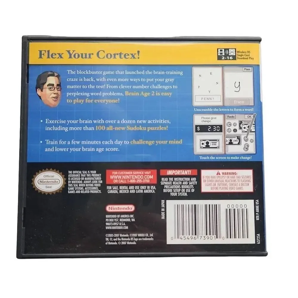 Nintendo DS Brain Age 2 Game with Case